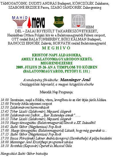 2009.07.25-26. Balatonmagyar&oacute;d-Krist&oacute;f nap